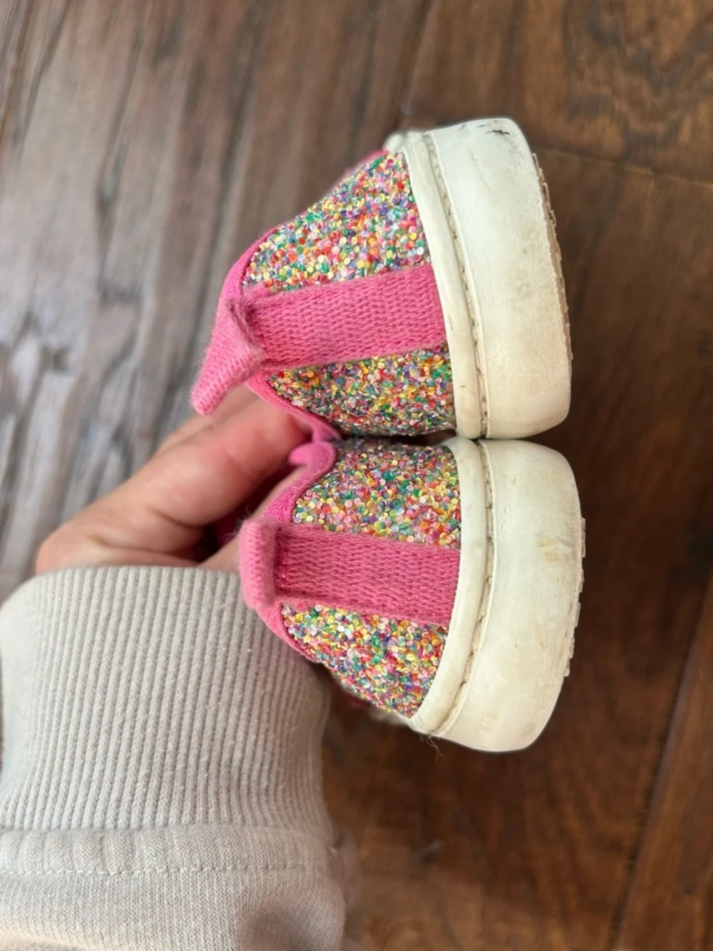 Cat & Jack Slip-On Glitter Sneakers size 7 toddler girl
